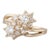 0.65ctw Diamond Flower Bypass Ring 14k Yellow Gold Size 5.5 For Sale