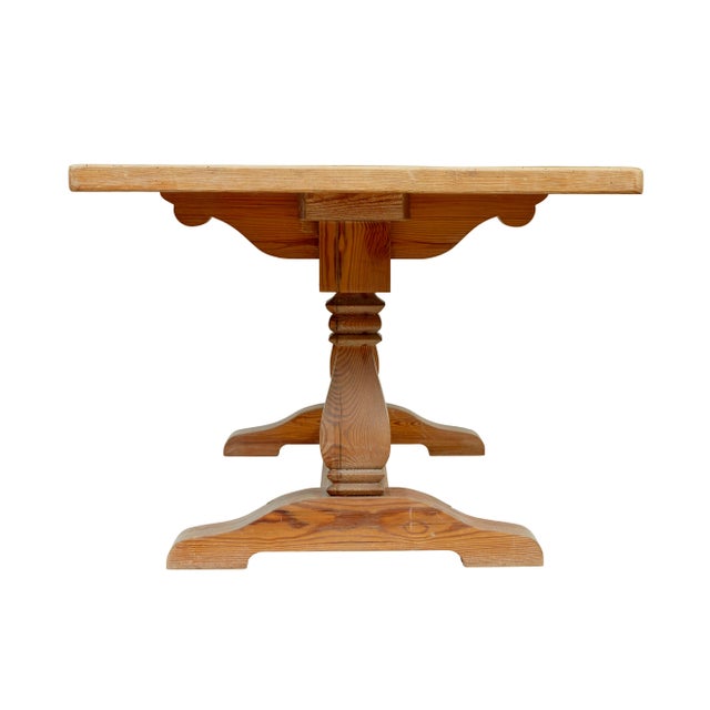 19th Century Carved Pine Refectory Dining Table, 1890 For Sale - Image 4 of 12