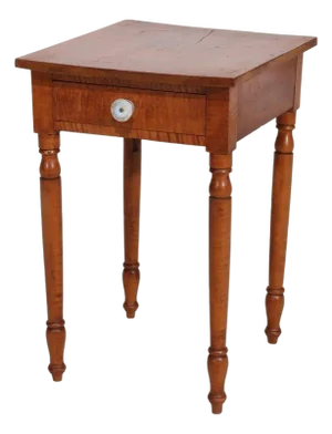 Sheraton Tiger Maple Single Drawer Stand With Opalescent Glass Knob C1840