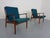 Lightly organic, Danish armchairs in teak. Original cushions & covers.