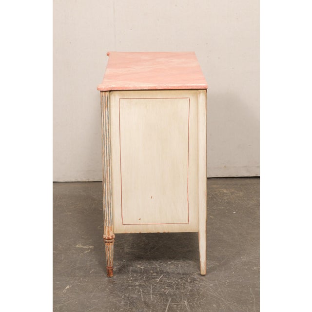 Mid 20th Century French Painted Wood Chest W/ Faux Marble Top For Sale In Atlanta - Image 6 of 12