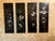 Set of 4 Vintage Mid-Century Asian Oriental Inlaid Black Lacquer Wall Art Plaque Panels For Sale - Image 4 of 4
