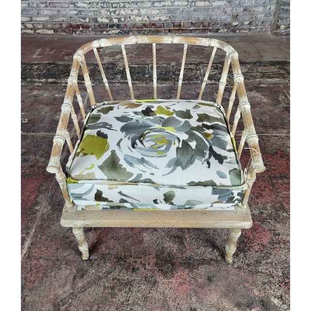 Gina Berschneider Faux Bamboo Tub Arm Chair For Sale - Image 4 of 10