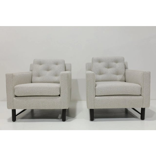 Gray Edward Wormley for Dunbar Lounge Chairs in Holly Hunt Boucle - Set of 2 For Sale - Image 8 of 12