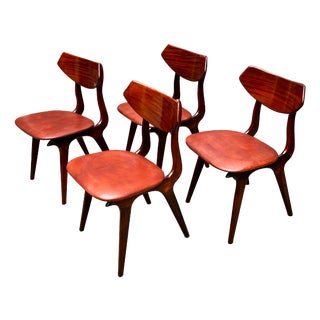 Vintage Dutch Teak Dining Chairs by Louis Van Teeffelen for Awa, 1960, Set of 4 For Sale