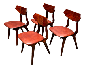 Vintage Dutch Teak Dining Chairs by Louis Van Teeffelen for Awa, 1960, Set of 4