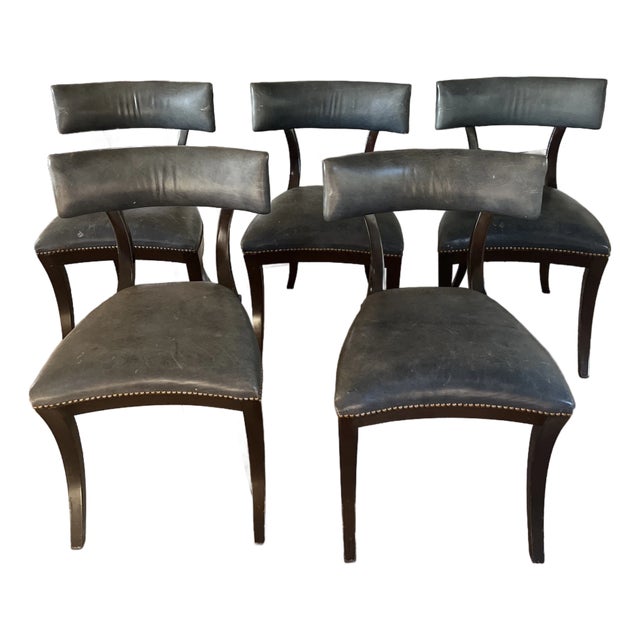 Custom Artistic Frame Olympia Neoclassical Style Klismos Dining Chairs- Set of 5 For Sale