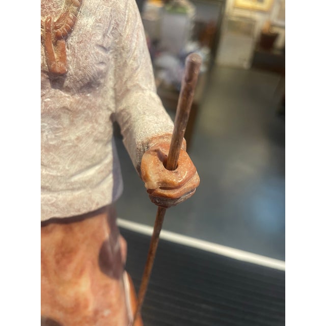 1990s Native American Raspberry Alabaster Sculpture of Woman by Tim Washburn For Sale In Phoenix - Image 6 of 8