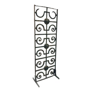 Antique Patinated Iron European Building Fragment Screen For Sale