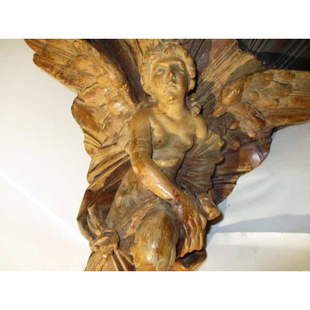 Wood Antique Carved Italian Corner Shelf Bracket For Sale - Image 7 of 12