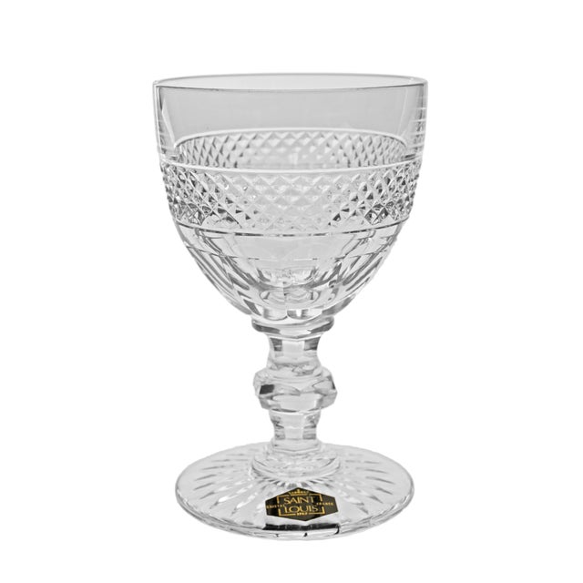 Elegant and substantial, this set of six vintage Saint-Louis Trianon burgundy wine goblets brings the clarity, weight, and...