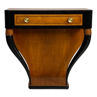 Italian Art Deco Console Table in Grissinato Black Wood, 1930s For Sale