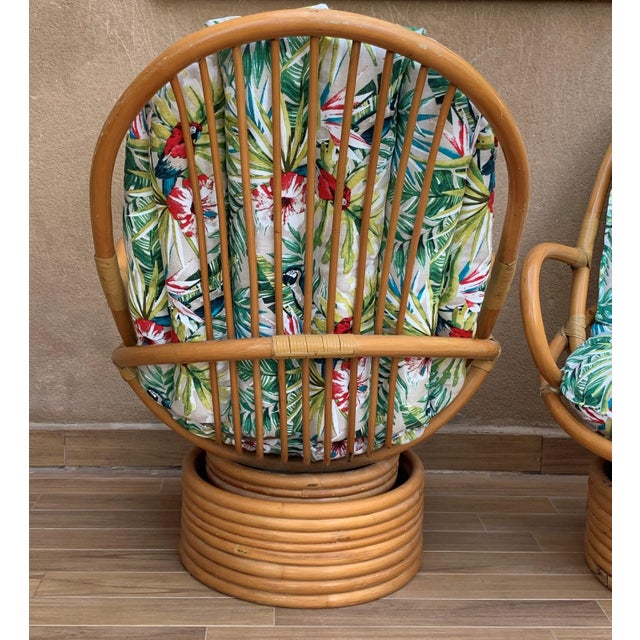 Italian Mid-Century Modern Bamboo Set of Lounge Patio with Settee and Rocking For Sale - Image 12 of 18