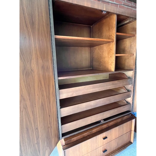 Paul Evans 1970s Tobago Brutalist Walnut Armoire / Wardrobe Cabinet For Sale - Image 4 of 14