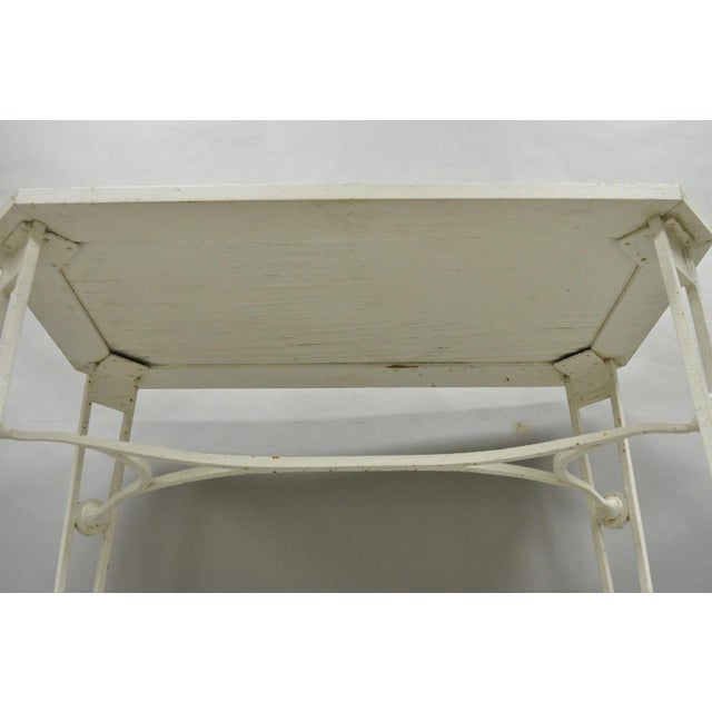 Antique Gothic Renaissance Wrought Iron Stretcher Base Potting Side Table (A) For Sale - Image 15 of 18