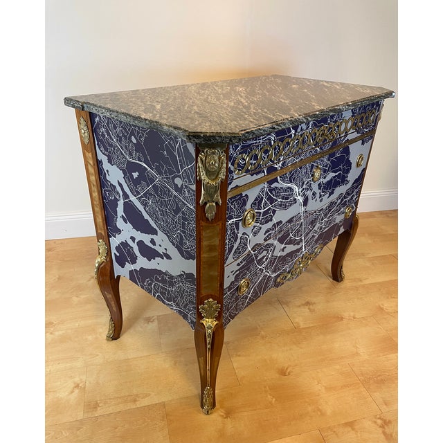 "Stockholm By Night" - A stunning late-19th-century French chest of drawers in Louis XVI style, reimagined into a refined...