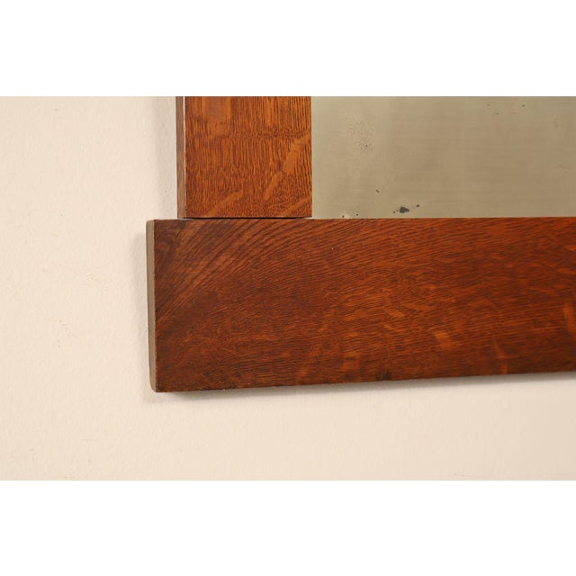 Brown L. & J.G. Stickley Arts And Crafts Oak Wall Mirror For Sale - Image 8 of 18