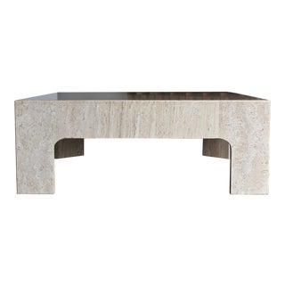Travertine Coffee Table, Circa 1980 For Sale