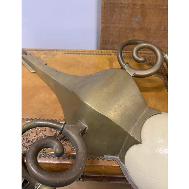 1970s Chapman Brass & Faux Ostrich Egg Sconces - a Pair For Sale In Dallas - Image 6 of 10