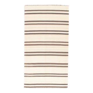 Vintage Ivory Turkish Kilim, 4'9 X 10'10 For Sale