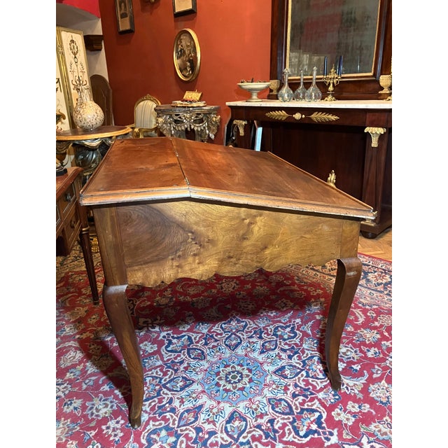 Antique French Writing Desk in Oak with Cabriole Legs, 1800s For Sale - Image 9 of 15
