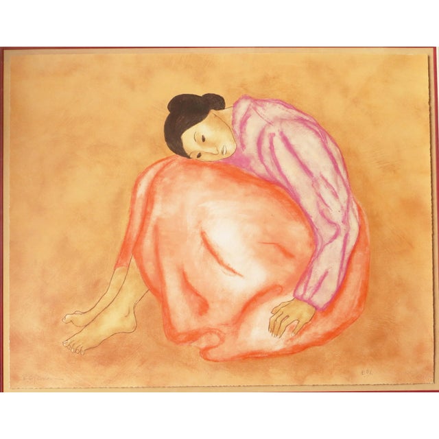 Figurative 1980s "Doreen" Figurative Serigraph by R.C. Gorman, Framed For Sale - Image 3 of 9