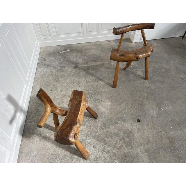 Set of Brutalist Chairs, 1950s For Sale - Image 4 of 8