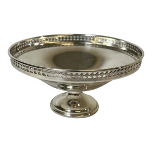 Antique Art Deco Walker & Hall Silver Plate Pedestal Comport #212866 Made in England - Circa 1919