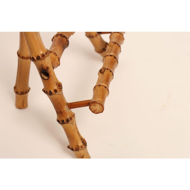 Vintage Diminutive Scorched Bamboo Tabletop Easel / Picture Display For Sale - Image 17 of 18