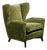 Italian Lounge Chair in Forest Green Dedar Upholstery, Italy For Sale