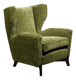 Italian Lounge Chair in Forest Green Dedar Upholstery, Italy