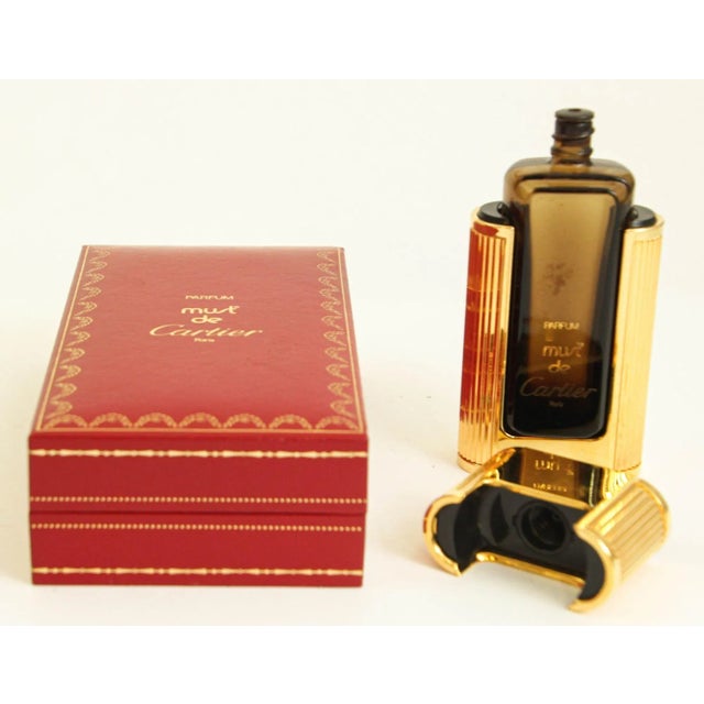 Late 20th Century Must De Cartier Paris Collectible Panthere De Cartier Perfume Bottle in Original Box Art Deco For Sale - Image 5 of 7