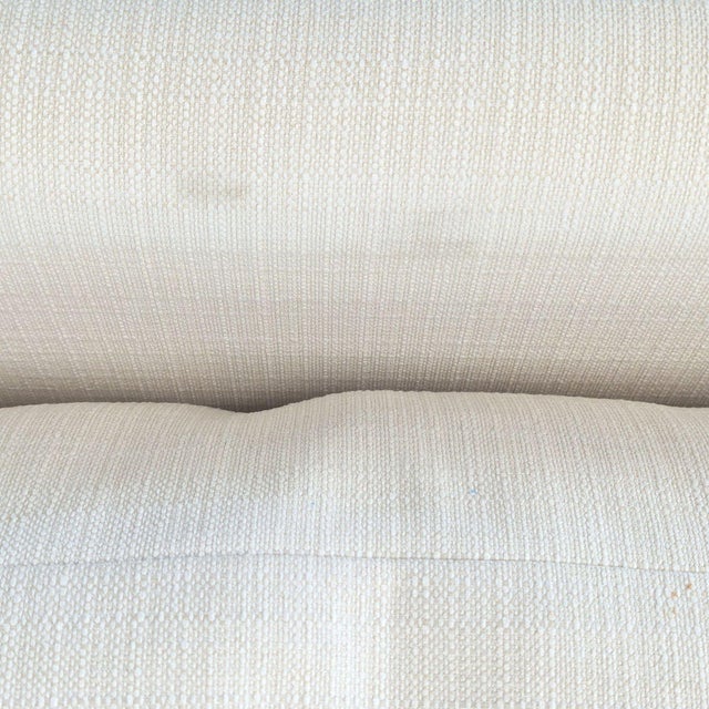 Textile Cb2 Cielo Modern White Upholstered Loveseat For Sale - Image 7 of 8
