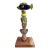 Marc Zimmerman "Blue Fish" Glazed Ceramic Totem, 30 Inches Tall, Blue Fish Finial, Stacked Organic Forms, Contemporary Art West Coast For Sale