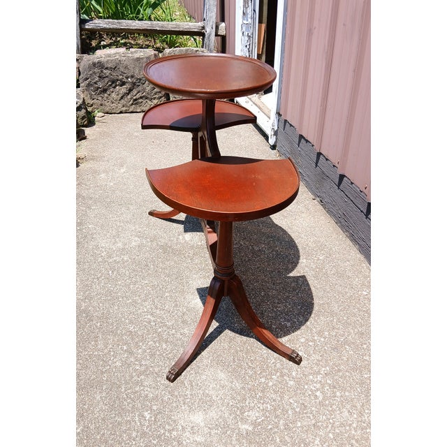 Antique Mahogany Mersman 3 Tier Stand or Tea Table With Claw Feet 1930s Era For Sale In Cleveland - Image 6 of 12