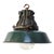 1950s Vintage Industrial French Green Enamel Cast Iron and Clear Glass Pendant Light by Sammode For Sale - Image 5 of 5