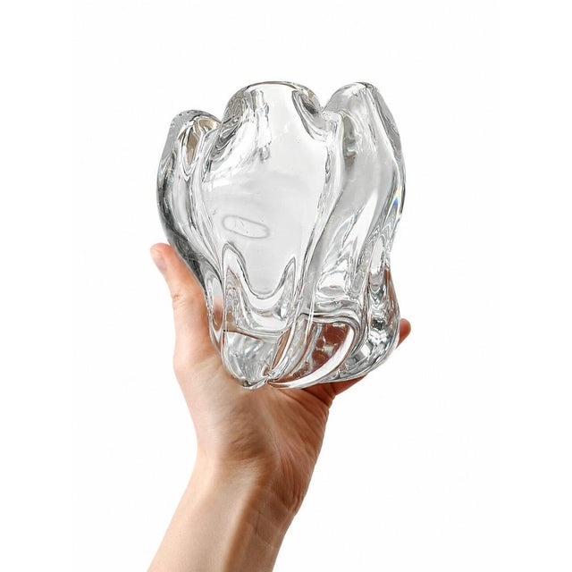 Crystal Glass Vase by Edvin Öhrström for Orrefors, 1940s For Sale - Image 3 of 7