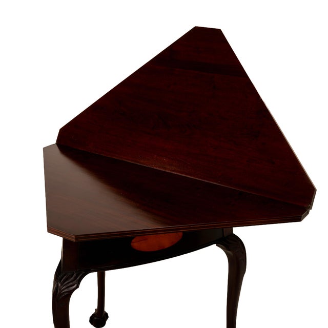 Antique 19th Century Georgian Flip Top Rotating Card Game Table W/ Ball & Claw Feet For Sale - Image 16 of 18