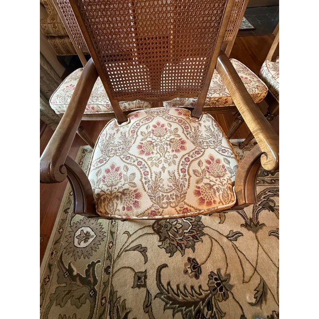 Traditional Vintage Ethan Allen Cane Back Dining Chairs- Set of 6 For Sale - Image 3 of 12