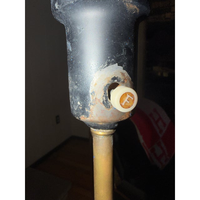 Stone Vintage Mid Century Modern Brass and Marble Table Lamp in the Manner of Harvey Probber For Sale - Image 7 of 10
