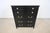 French Louis XVI Style Black Lacquered Highboy With Brass Hardware | Newly Refinished For Sale In South Bend - Image 6 of 18