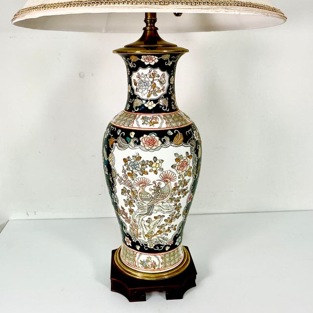 Ceramic 1970s Vintage Hollywood Regency Chippendale Chinoiserie Double Socket Table Lamp For Sale - Image 7 of 18
