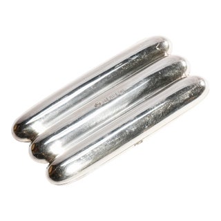 Rare Asprey Luxury Vintage English Sterling Silver Cigar Case Holder Tobacciana For Sale