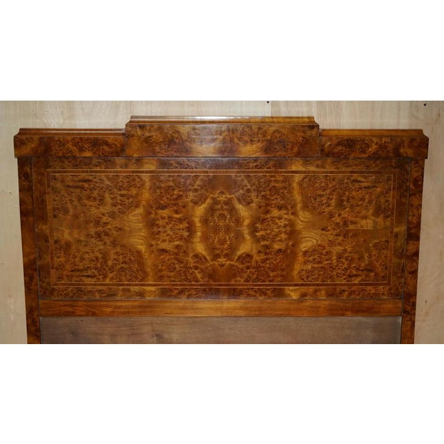 Antique French Empire Burr Walnut Estate Bed Frame, 1880s For Sale - Image 11 of 18