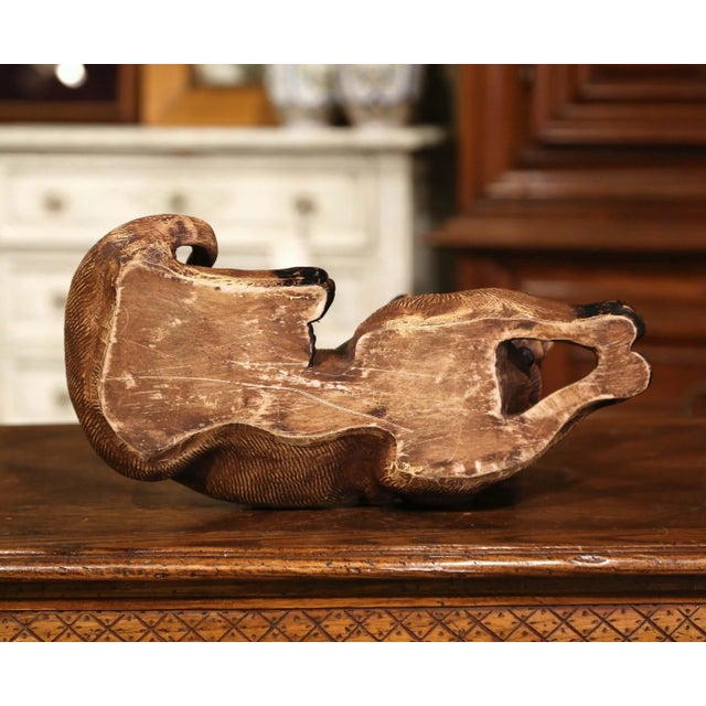 Mid-Century French Terracotta Dog Sculpture With Glass Eyes For Sale - Image 11 of 12