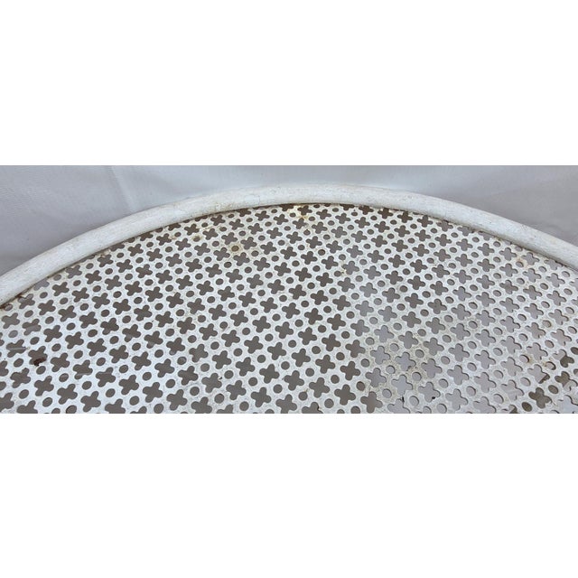 Small Tripod Side Table in Perforated Wrought Iron with White Lacquer by Mategot Mathieu, 1950 For Sale - Image 3 of 10