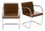 Pair of Mid-Century Modern Chrome and Cognac Leather Cantilever Armchairs For Sale