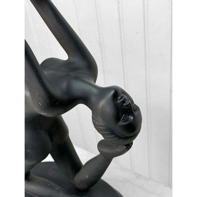 Vintage Art Deco Nude Women Globe Figural Table Lamp For Sale - Image 10 of 15