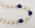 Napier Vintage Circa 1992 Signed Napier Mabe Faux-Pearl & Lapis Necklace For Sale - Image 4 of 12