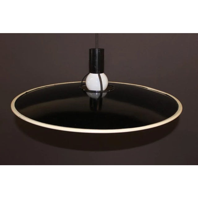 Black Black & White Sheet Metal Ceiling Lamp from FLOS, 1980s For Sale - Image 8 of 9